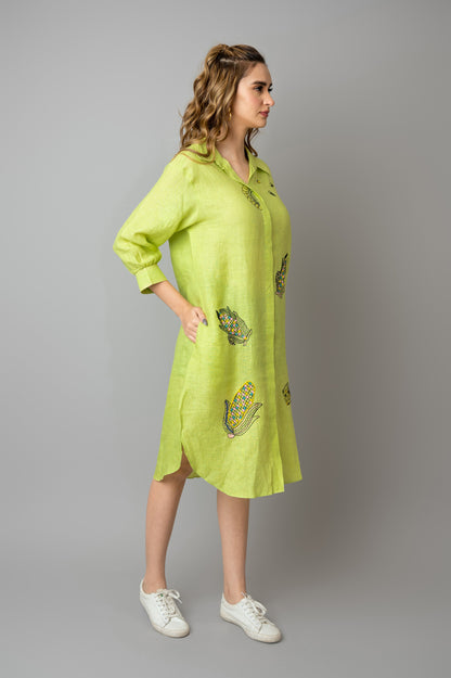 Sage Green Bhutta Long Shirts