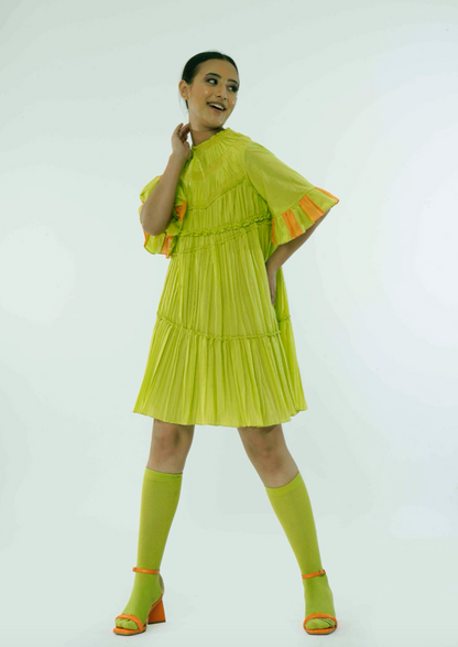Green Print Dally Dress