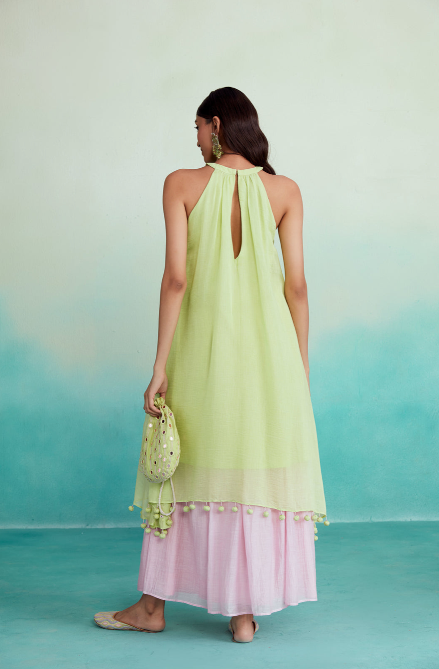 Limeade Kurta Skirt Set