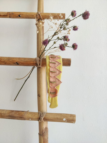 Yellow Leaf Applique Work Hairband