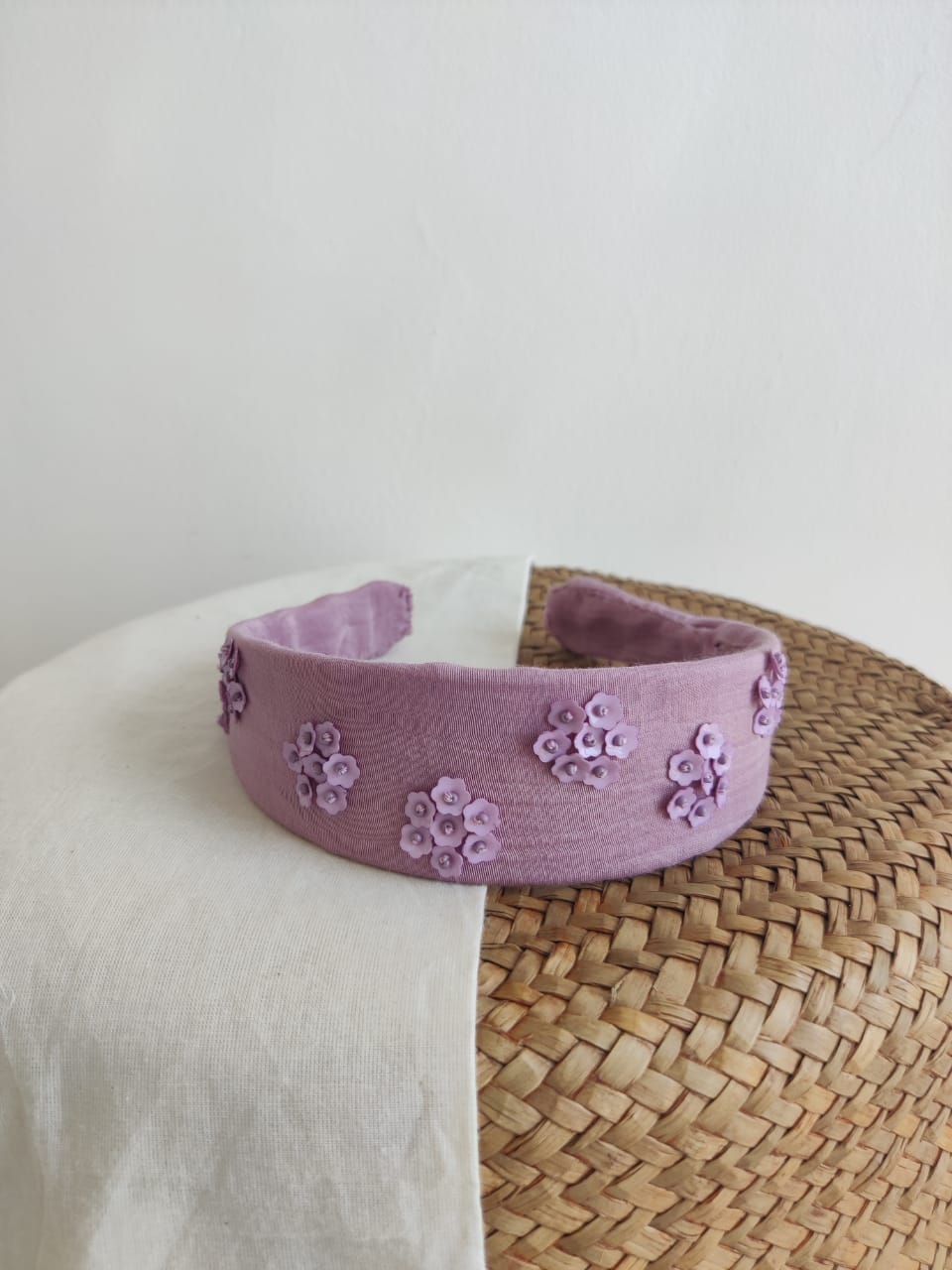 Lavender Floral Embroidered Hairband
