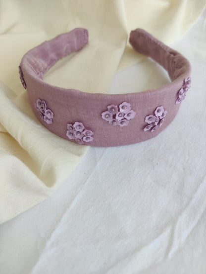 Lavender Floral Embroidered Hairband