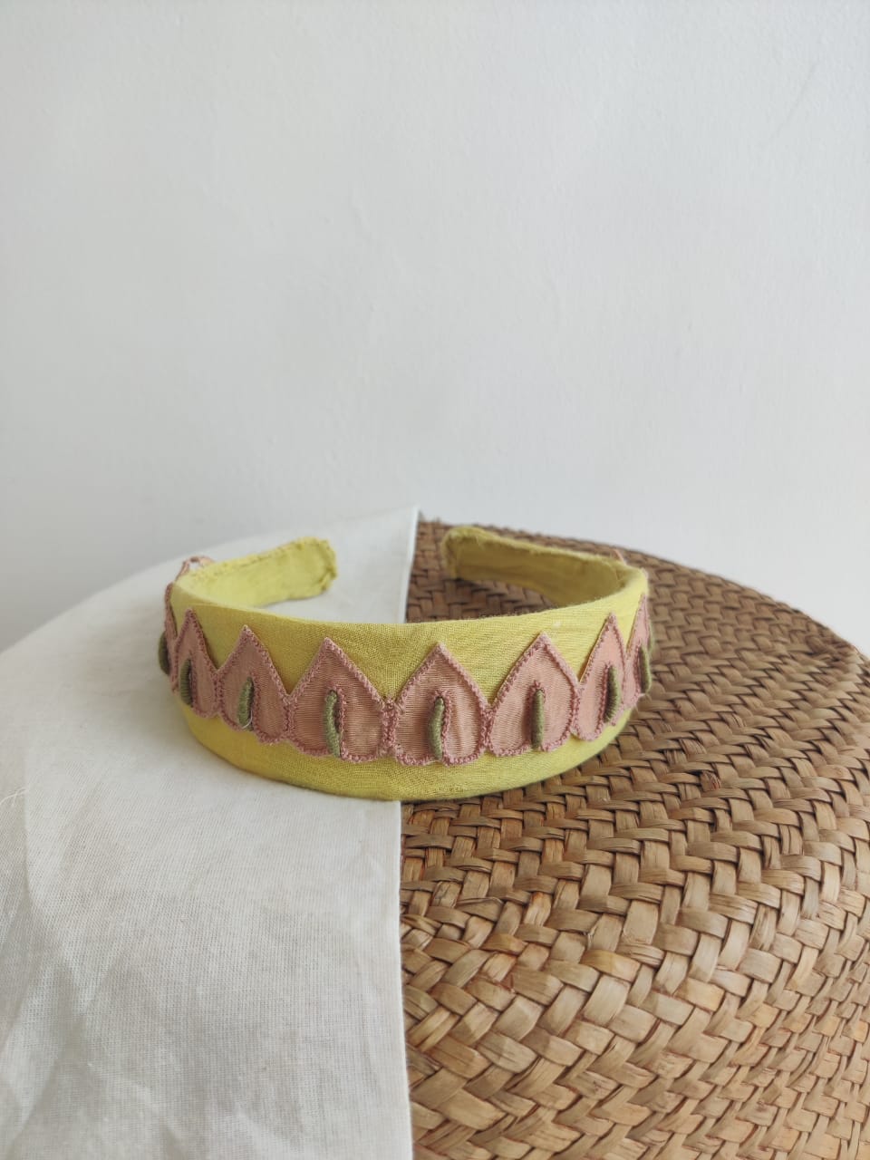 Yellow Leaf Applique Work Hairband