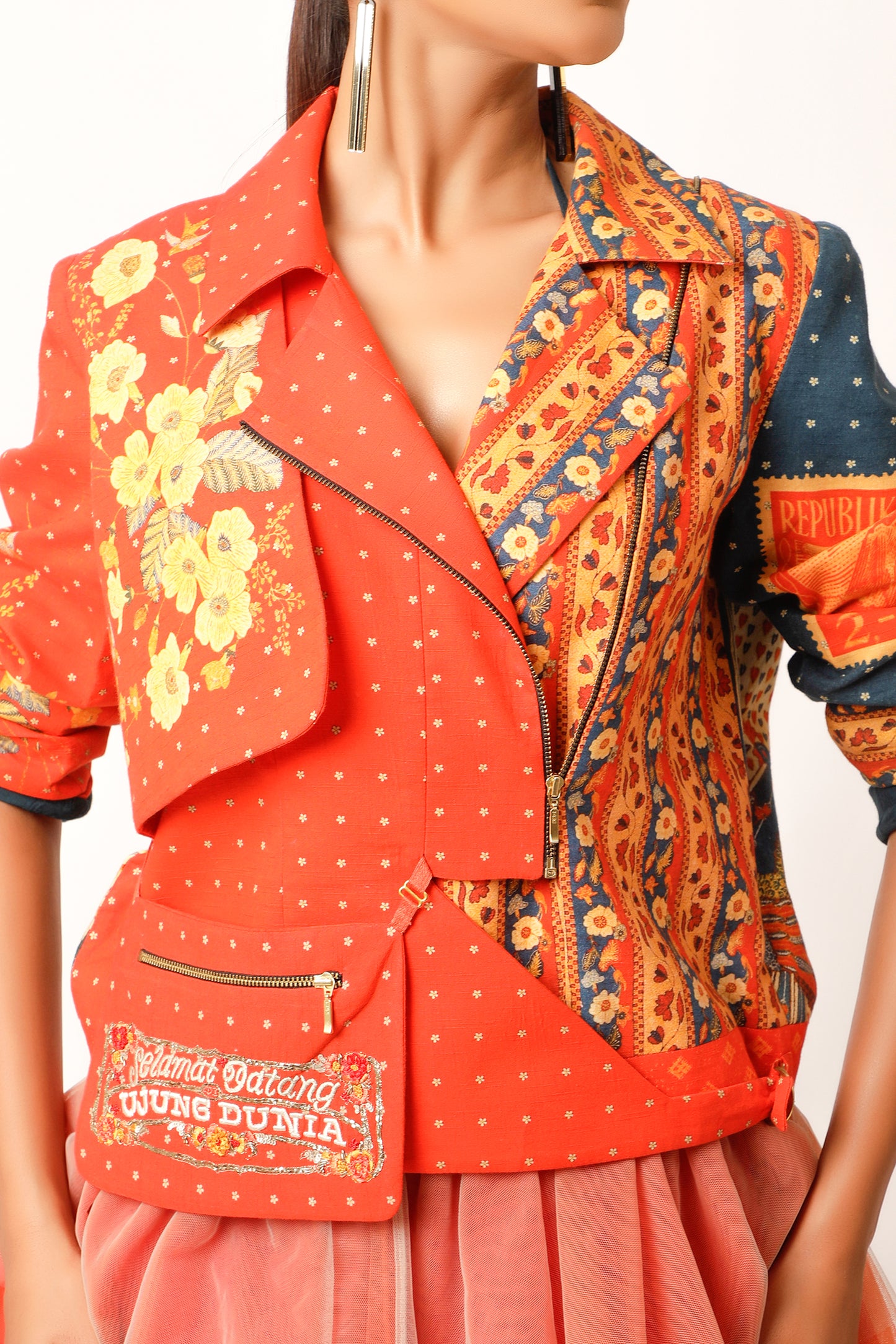 Printed Biker Jacket