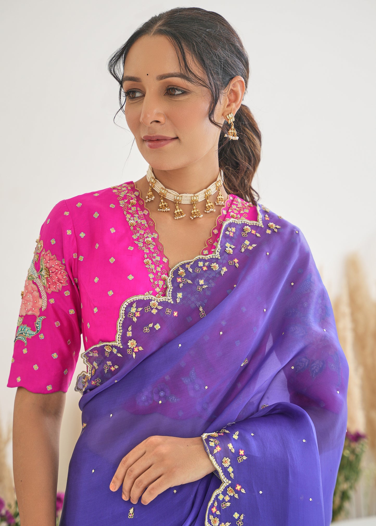 Nargis Saree Feeha Blouse - Royal Purple