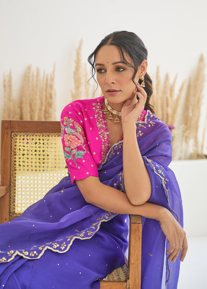 Nargis Saree Feeha Blouse - Royal Purple