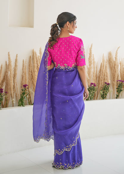 Nargis Saree Feeha Blouse - Royal Purple