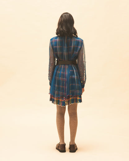 Indigo Checked Dress