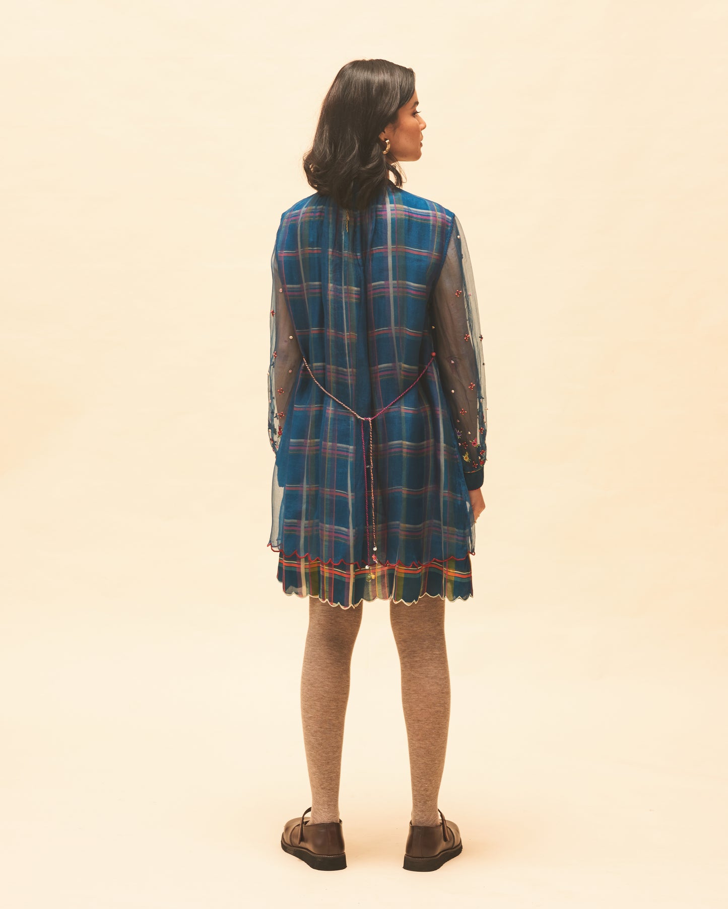 Indigo Checked Dress