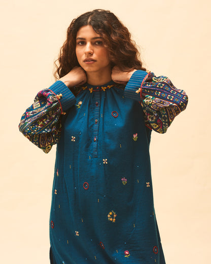 Indigo Embroidered Tunic