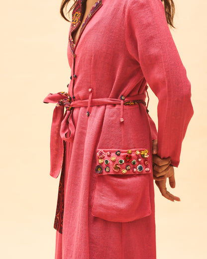 Fuchsia Reversible Long Jacket