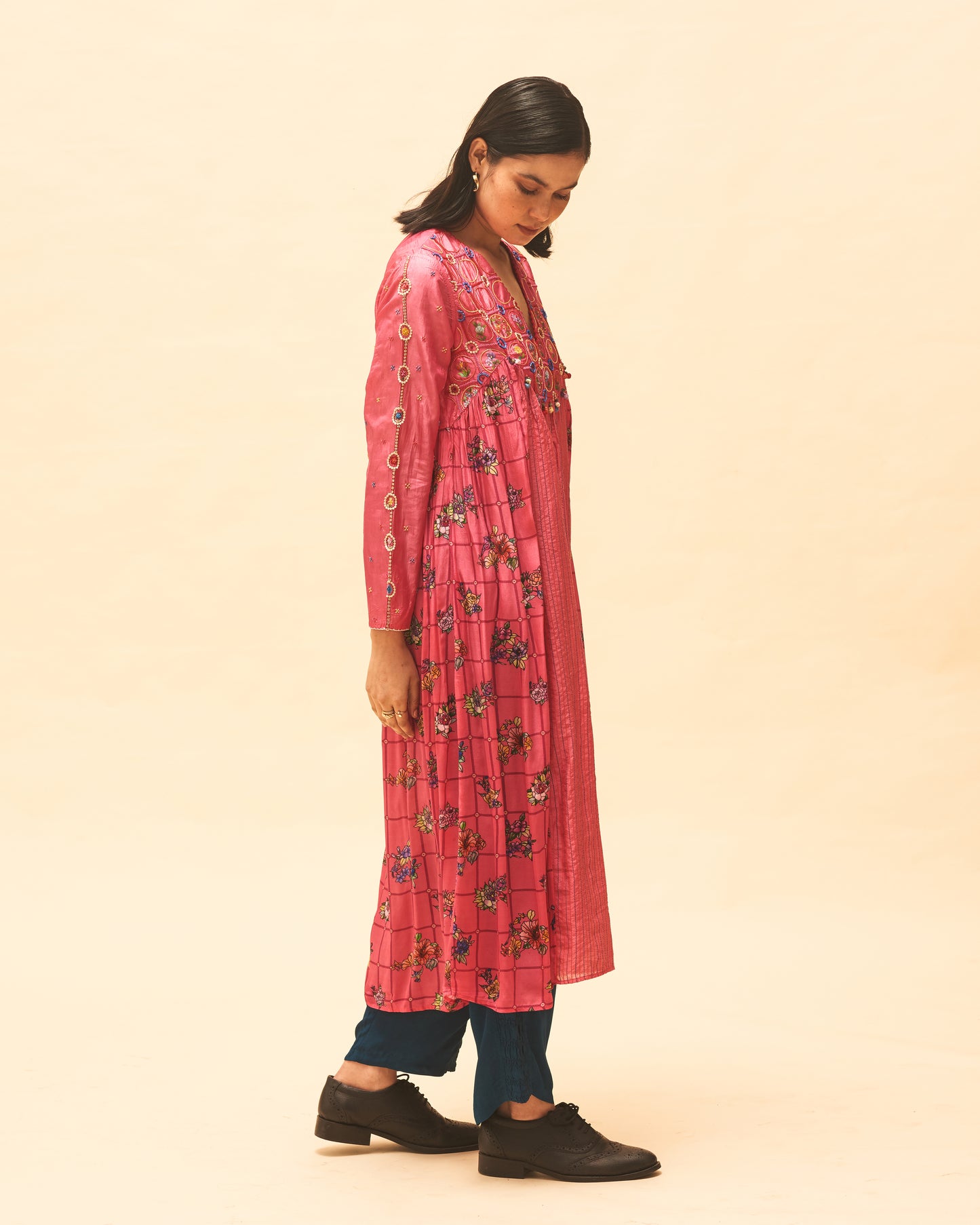 Fuchsia Gathered Kurta