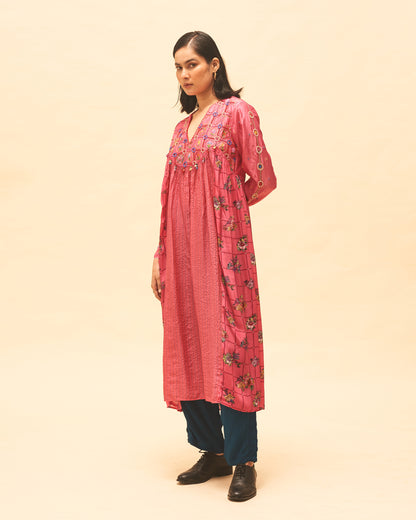 Fuchsia Gathered Kurta