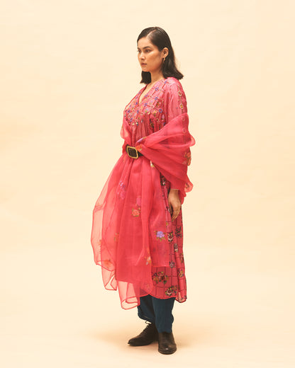 Fuchsia Gathered Kurta