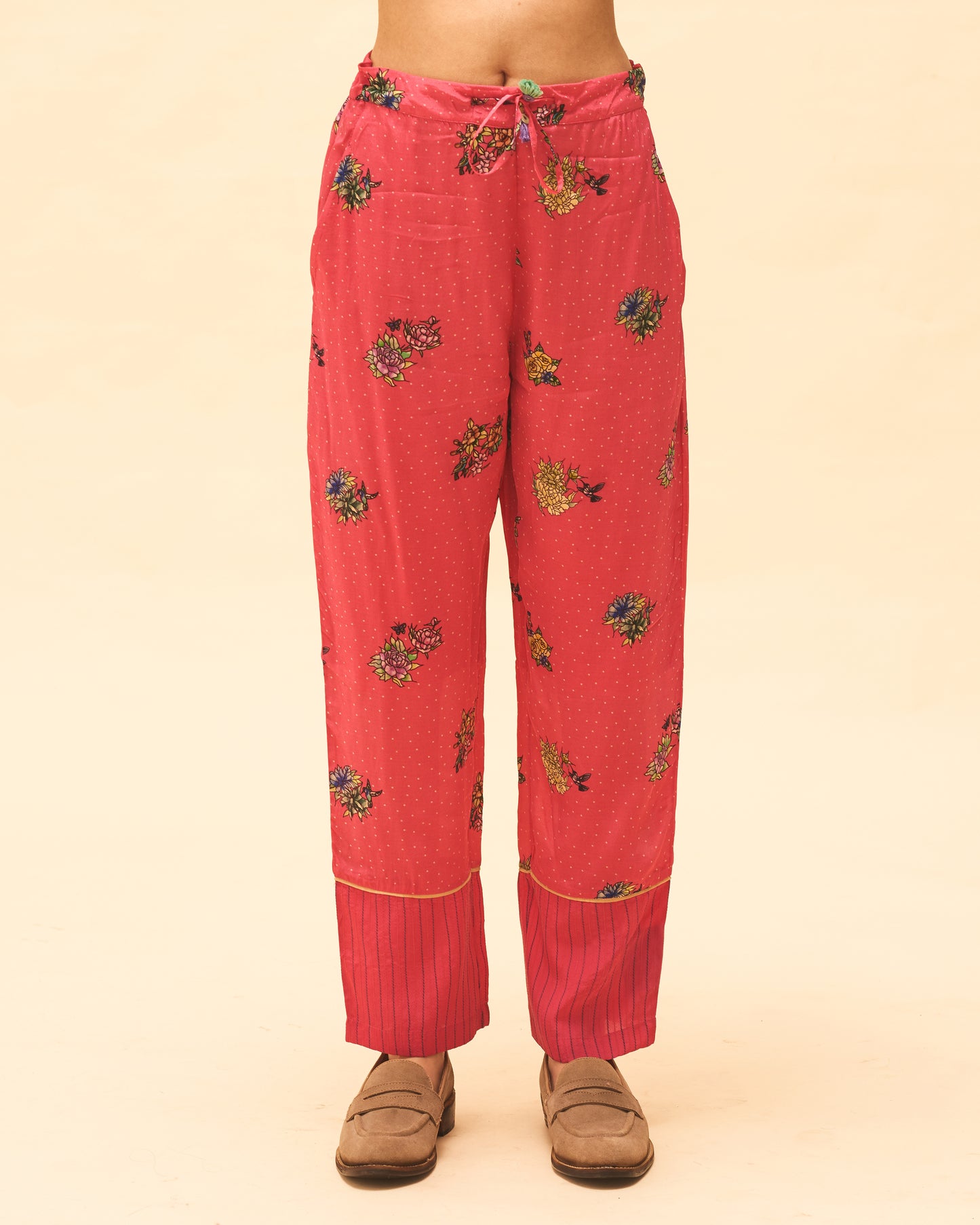 Fuchsia Printed Pants