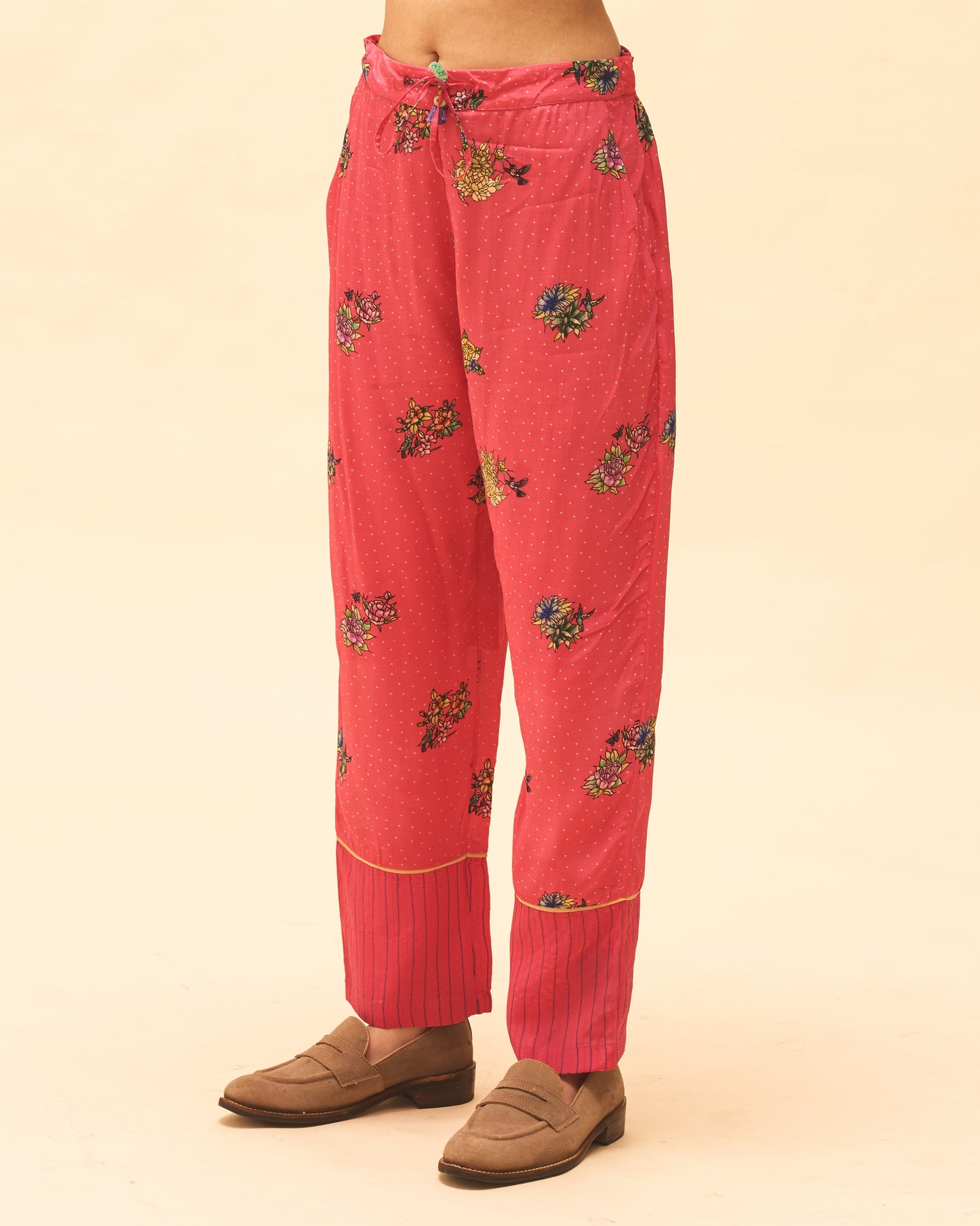 Fuchsia Printed Pants